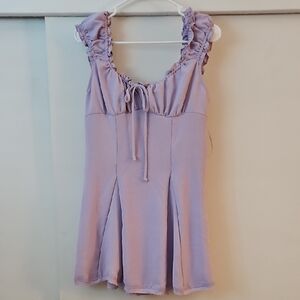 Lavender Ruffled Sleeveless Dress